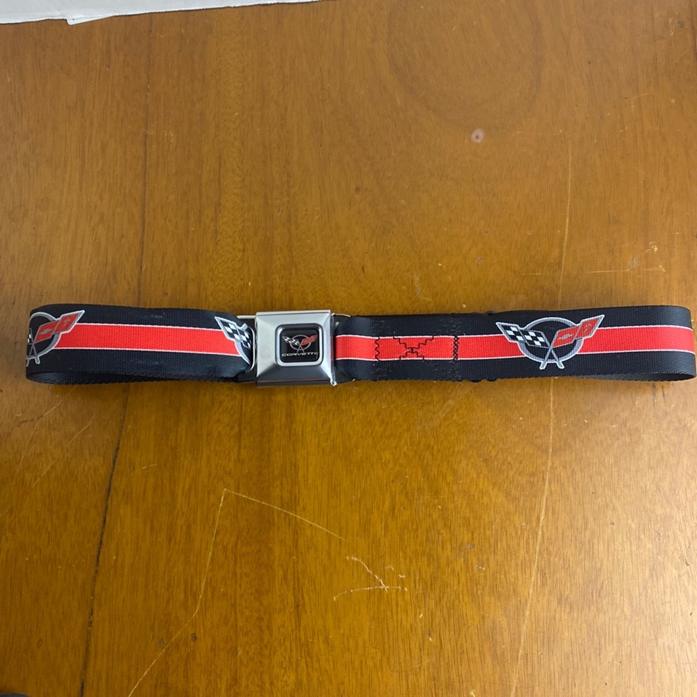 Corvette Seat Belt Buckle Belt with Stripes
